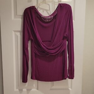 Allison Brittney Deep Purple Drape Blouse